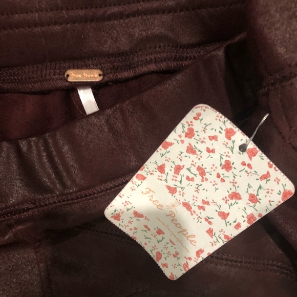 Free People Midnight Vegan Faux Suede Leggings Medium NWT - Picture 5 of 5